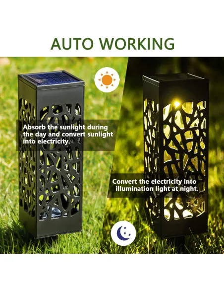 Felinar Stalp LED Gradina Deco cu Incarcare Solara WEB + Baterii AAA
