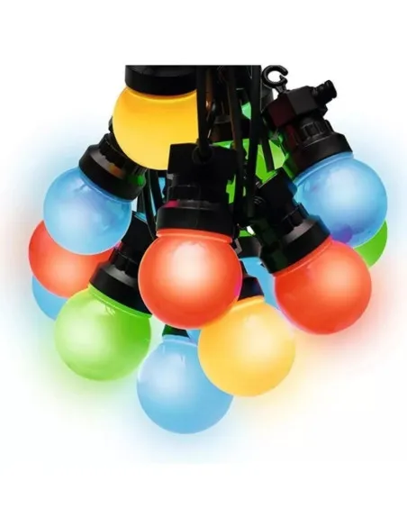Ghirlanda decorativa, 5m cu 10 globuri LED colorate, lumina statica, interior/exterior