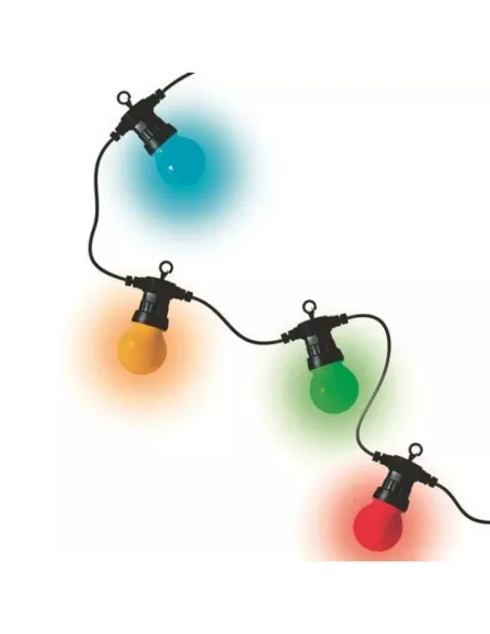 Ghirlanda decorativa, 5m cu 10 globuri LED colorate, lumina statica, interior/exterior