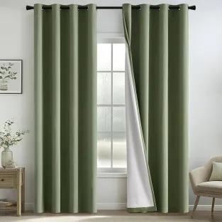 MIULEE Draperii Opace Linen cu Inele 140x225 cm Taupe
