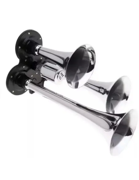 Claxon auto cu 3 goarne 12/24V, electrovalva