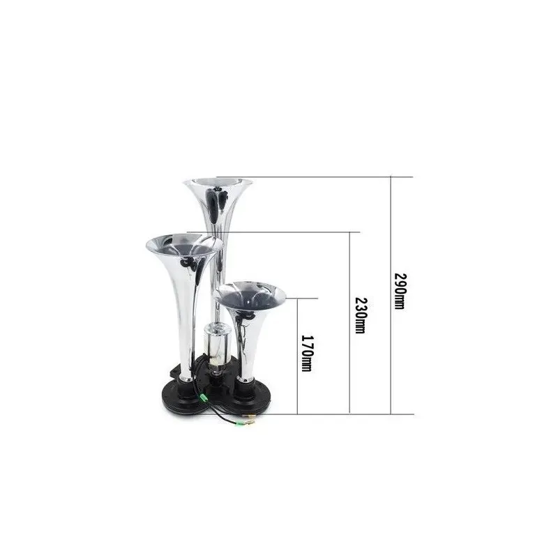 Claxon auto cu 3 goarne 12/24V, electrovalva