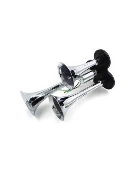 Claxon auto cu 3 goarne 12/24V, electrovalva