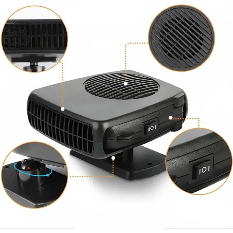 Aeroterma Auto 200W – Încălzitor & Ventilator 2 în 1, Dezaburire Rapidă