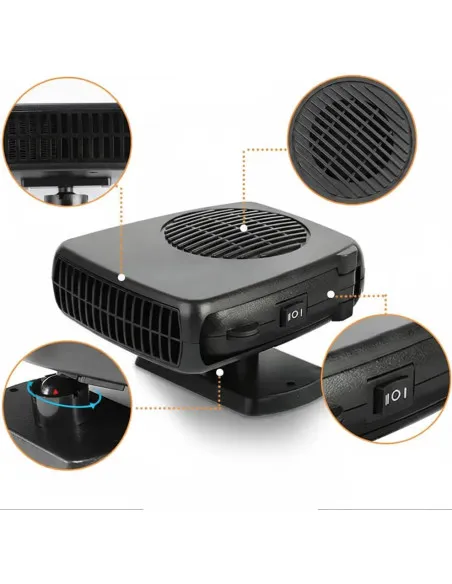 Aeroterma Auto 200W – Încălzitor & Ventilator 2 în 1, Dezaburire Rapidă