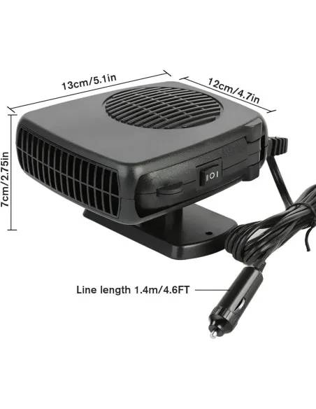 Aeroterma Auto 200W – Încălzitor & Ventilator 2 în 1, Dezaburire Rapidă