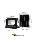 Set 2 x Proiector cu panou solar Jortan 50w, telecomanda, indicator baterie, 6500k, IP66
