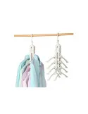 Umeraș Organizator Haine 8 în 1, Pliabil, Rotire 360°, Capacitate 15 kg, Alb