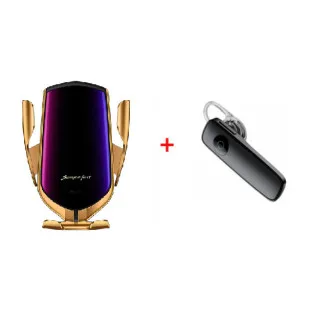 Suport incarcator telefon pentru masina + Casca Bluetooth 2