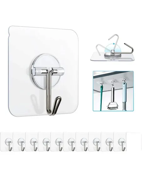 Set 12 x carlig autoadeziv pentru baie sau bucatarie , reutilizabil