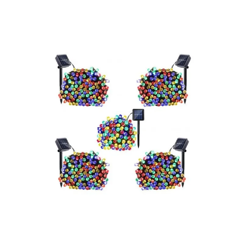 Set 5 x instalatie solara 100 LED, culoare multicolor