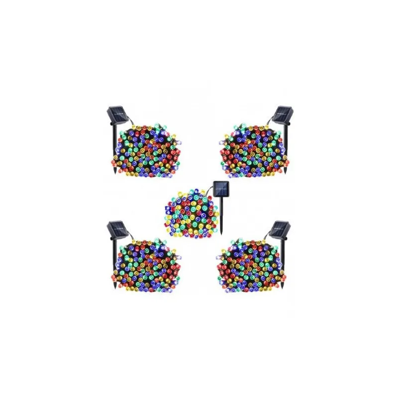 Set 5 x instalatie solara 100 LED, culoare multicolor