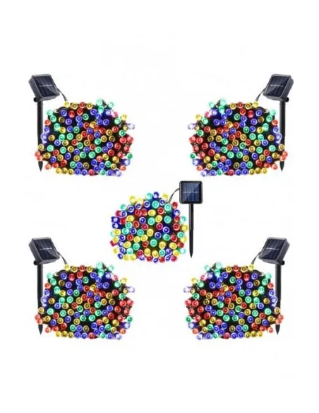 Set 5 x instalatie solara 100 LED, culoare multicolor
