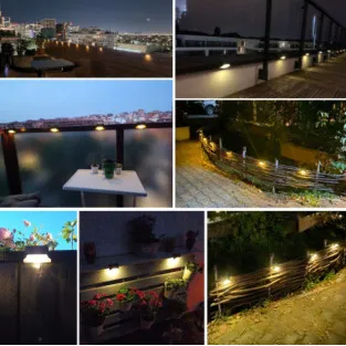 Set 4 lampi solare pentru trepte sau balcon cu senzor de lumina 2