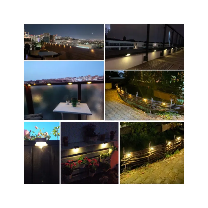 Set 4 lampi solare pentru trepte sau balcon cu senzor de lumina