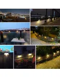Set 4 lampi solare pentru trepte sau balcon cu senzor de lumina