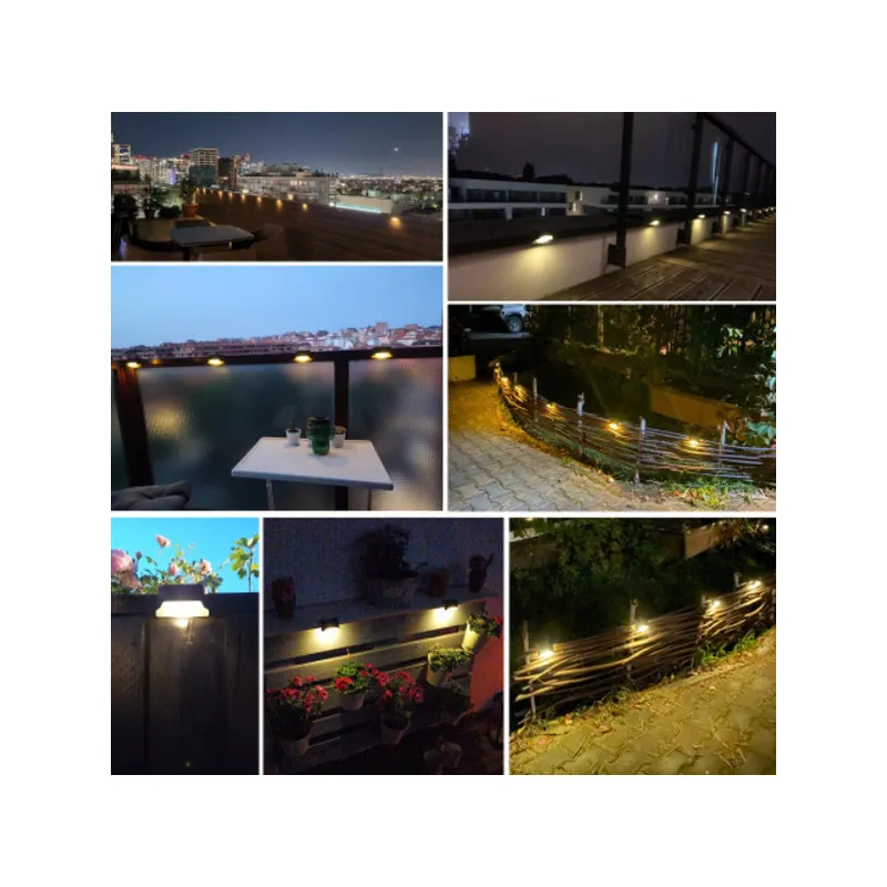 Set 4 lampi solare pentru trepte sau balcon cu senzor de lumina