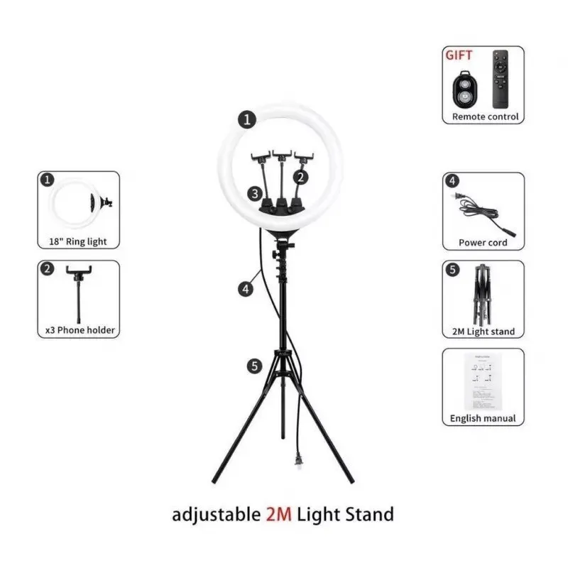 Lampa Ring Light LED 16" Circulara cu Lumina rece