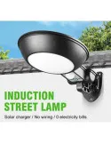 Lampa rotunda 32 LED cu panou solar si senzor de