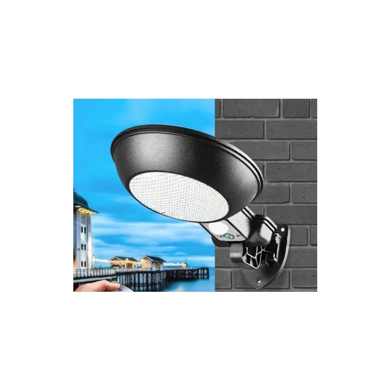 Lampa rotunda 32 LED cu panou solar si senzor de