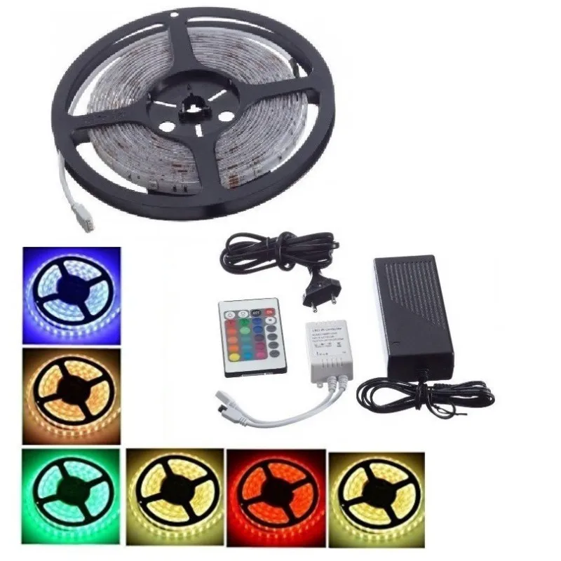 Banda RGB 5M LED, cu telecomanda si joc de lumini