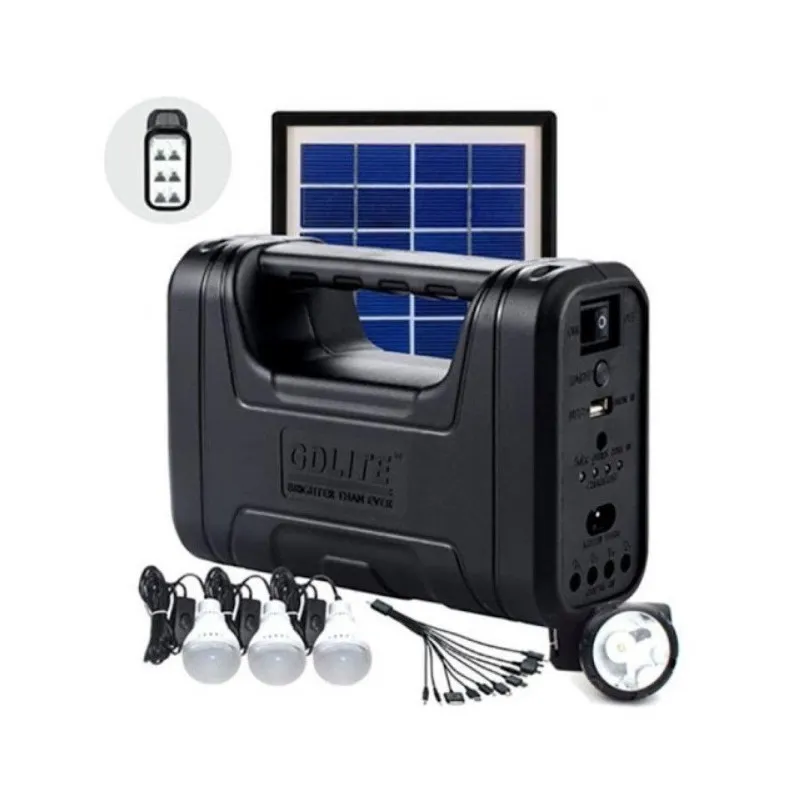 Kit lanterna cu panou solar, 3 becuri LED SMD