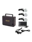 Sistem Iluminat Solar GDLite cu 3 Becuri LED, Panou Solar 6V 4Ah, Port USB, Baterie Reincarcabila