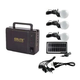 Kit lanterna cu panou solar, 3 becuri LED SMD 2