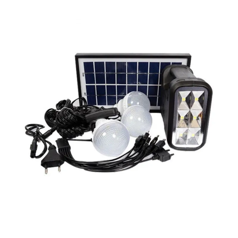 Kit lanterna cu panou solar, 3 becuri LED SMD