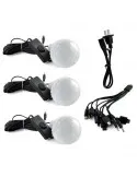 Sistem Iluminat Solar GDLite cu 3 Becuri LED, Panou Solar 6V 4Ah, Port USB, Baterie Reincarcabila