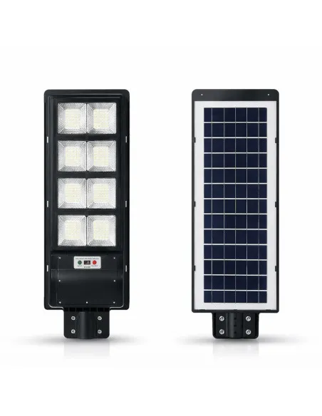 Lampă Solară Jortan 400W/300W, Autonomie 12-14h, Panou Fotovoltaic, Telecomandă și Picior Metalic