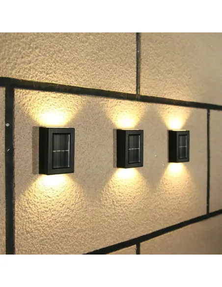 Set 2 lampi solare pentru perete exterior, iluminare sus-jos, lumina calda