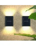 Set 2 lampi solare pentru perete exterior, iluminare sus-jos, lumina calda