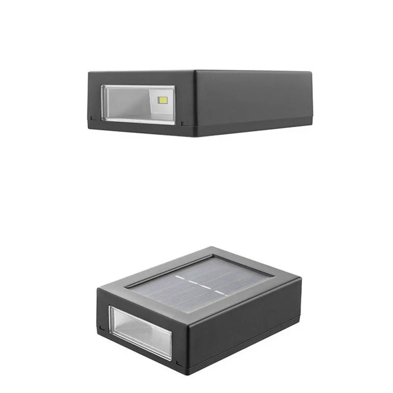 Set 2 lampi solare pentru perete exterior, iluminare sus-jos, lumina calda