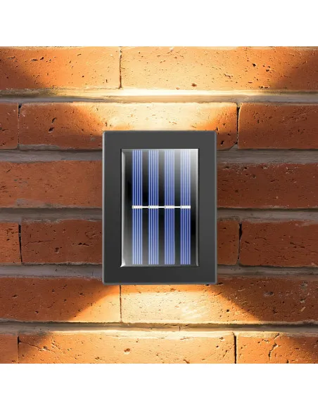 Set 2 lampi solare pentru perete exterior, iluminare sus-jos, lumina calda