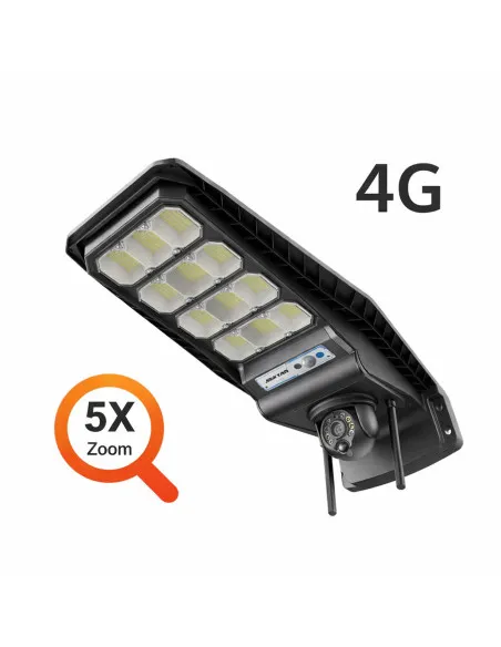 Lampa Solara cu Camera 4G 3MP - 400W Jortan - Baterie 26000mAh, Viziune Nocturna Color, Control Distanta