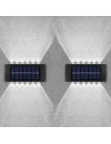4 x Lampi Solare Bidirectionale,12 LED, Alb Cald