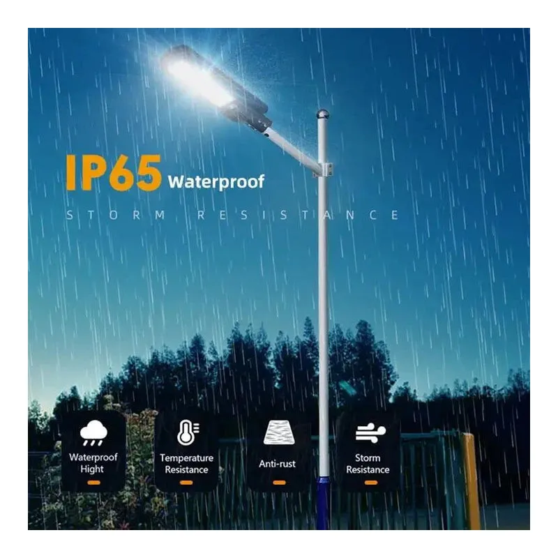 Lampa Solara Stradala 150W cu LED, Panou Policristalin, Suport si Telecomanda – IP65, Autonomie 14h
