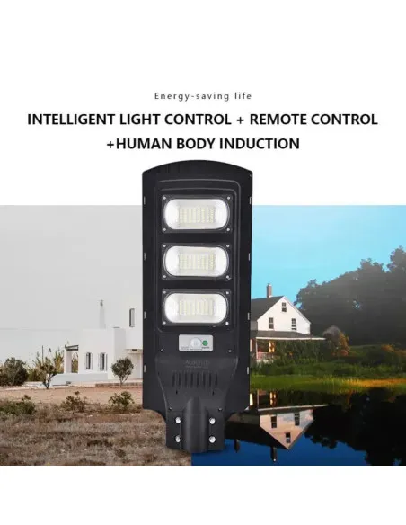 Lampa Solara Stradala 150W cu LED, Panou Policristalin, Suport si Telecomanda – IP65, Autonomie 14h