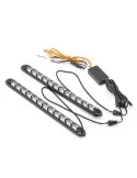 Set lumini auto LED DRL cu semnalizare dinamica, 12 module