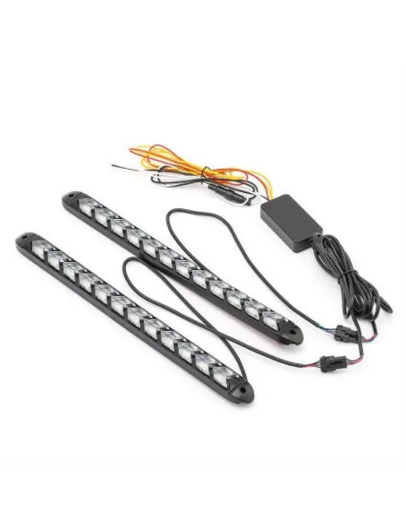 Set lumini auto LED DRL cu semnalizare dinamica, 12 module