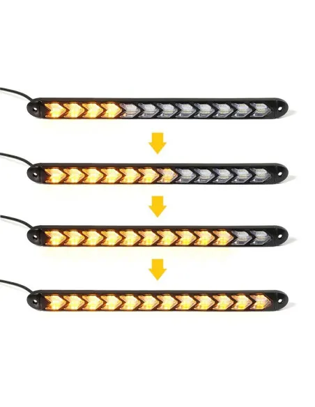 Set lumini auto LED DRL cu semnalizare dinamica, 12 module