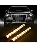 Set lumini auto LED DRL cu semnalizare dinamica, 12 module