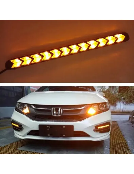 Set lumini auto LED DRL cu semnalizare dinamica, 12 module