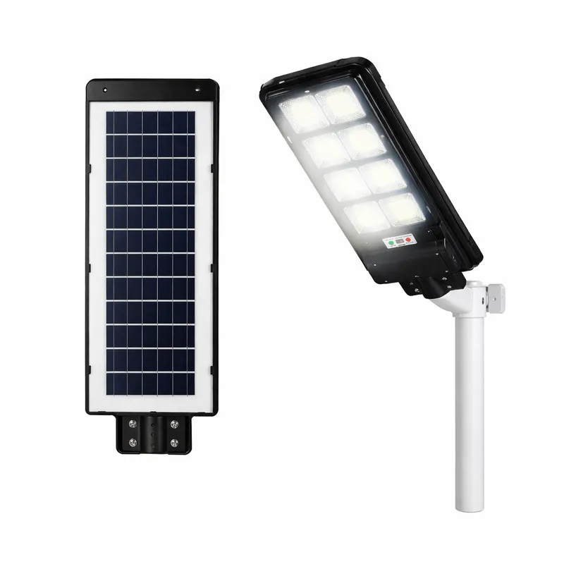 Lampa Solara Stradala Jortan 400W, Baterie 12000mAh, Autonomie 12-14h, Telecomanda, Picior Metalic