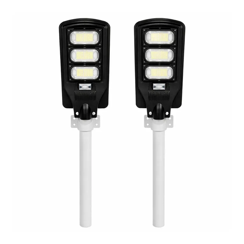 Set 2 Lampi Solare Stradale Jortan 150W - 3 Cadrane LED, Autonomie 14h, Senzor Crepuscular