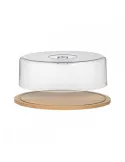 Suport din bambus pentru tort,capac plastic