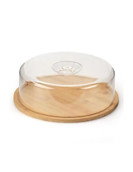 Suport din bambus pentru tort,capac plastic