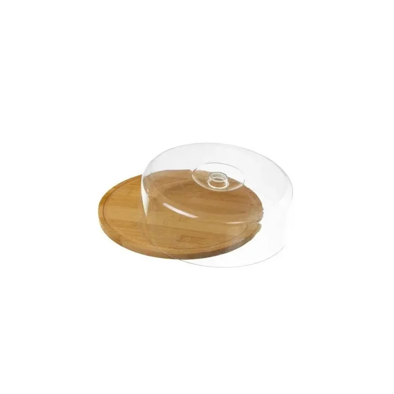 Suport din bambus pentru tort,capac plastic