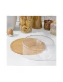 Suport din bambus pentru tort,capac plastic